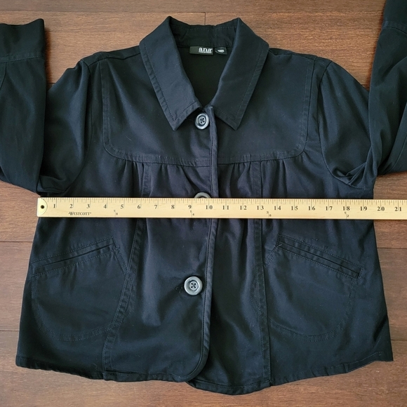 a.n.a Women's Black Cropped Boxy Fit Button-Up Lightweight Jacket Size L - Picture 6 of 8